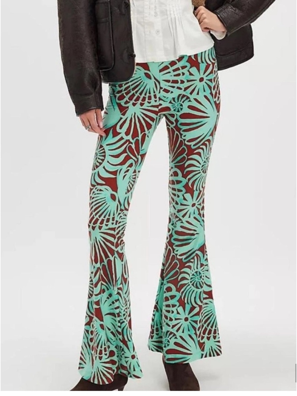 Free People Wildflower Pull On Bell Bottom Pants